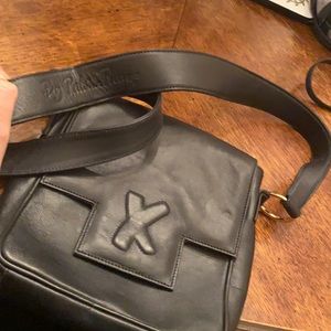 EUC Paloma Picasso black leather purse.vintage and authentic leather and bag.